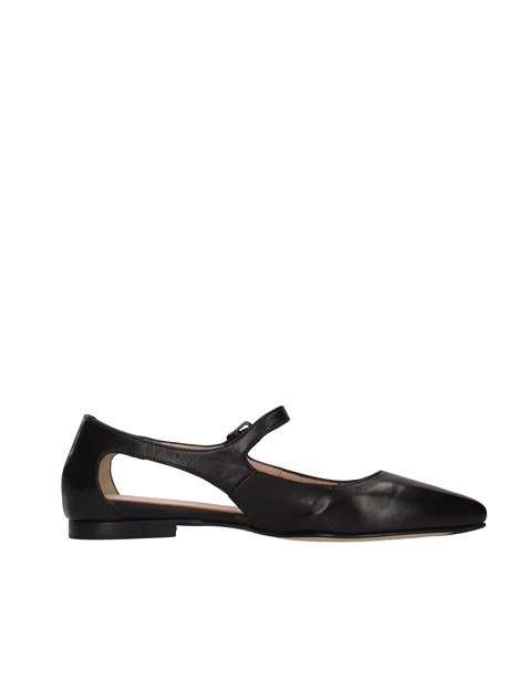 BALLERINE A PUNTA IN PELLE DONNA NERO