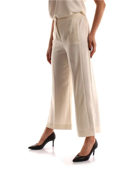 PANTALONI CROPPED ART. 365 CON ELASTICO IN VITA DONNA BIANCO