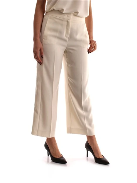 PANTALONI CROPPED ART. 365 CON ELASTICO IN VITA DONNA BIANCO