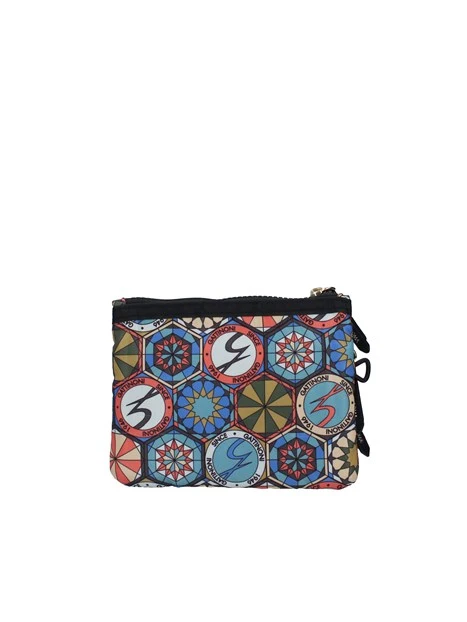 POCHETTE TEODOSIA CON LOGO MULTICOLORE DONNA NERO