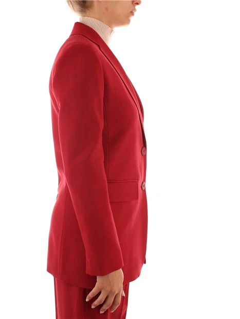 BLAZER IN CREPE SATIN DI LANA DONNA ROSSO