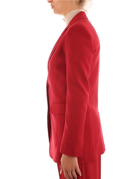 BLAZER IN CREPE SATIN DI LANA DONNA ROSSO