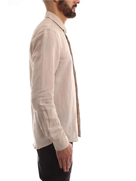 CAMICIA CLASSICA CON TASCHINO BEIGE