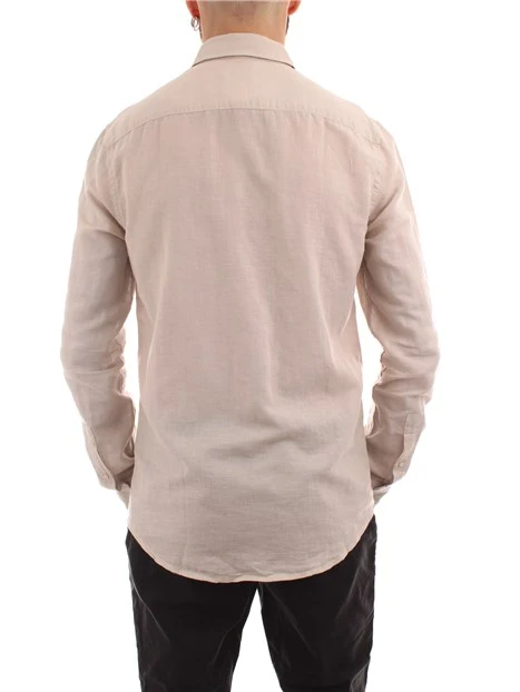 CAMICIA CLASSICA CON TASCHINO BEIGE