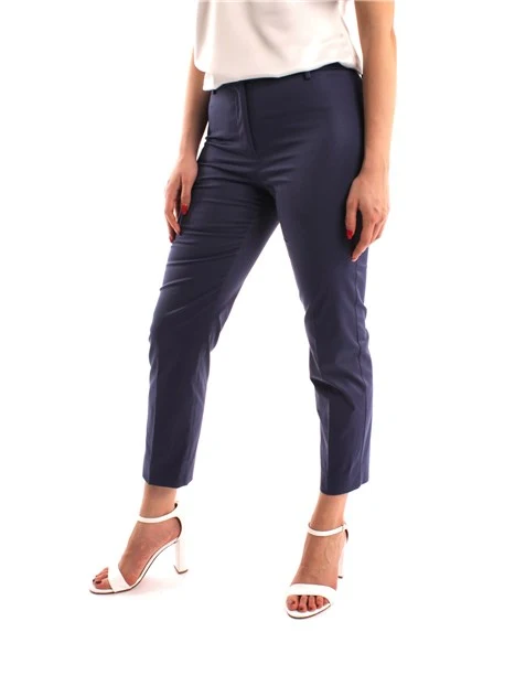 PANTALONI CHINO IN GABARDINA DI COTONE DONNA BLU