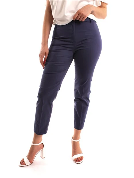 PANTALONI CHINO IN GABARDINA DI COTONE DONNA BLU