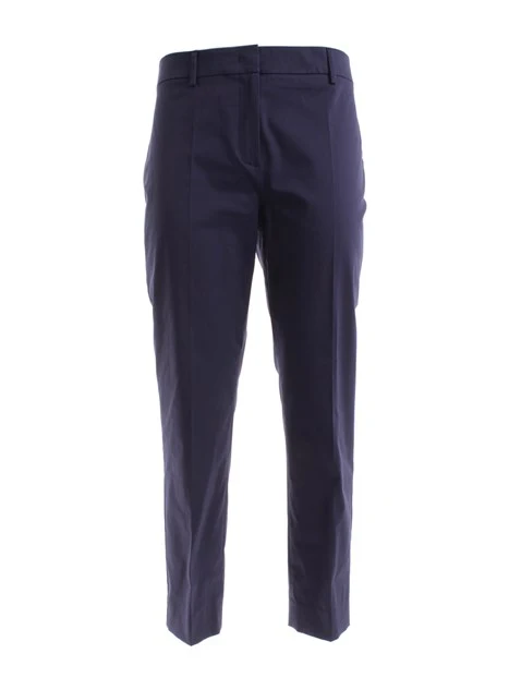 PANTALONI CHINO IN GABARDINA DI COTONE DONNA BLU