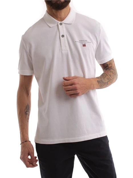 POLO MANICA CORTA CON LOGO STAMPATO UOMO BIANCO