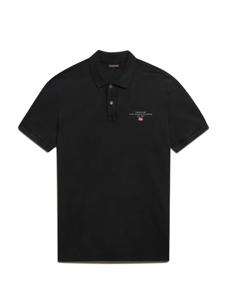 POLO MANICA CORTA CON LOGO STAMPATO UOMO NERO