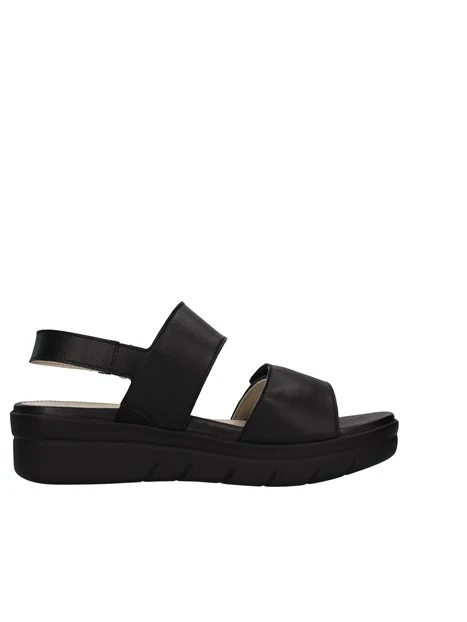 SANDALI CON ZEPPA HUMUS NAPPA DONNA NERO