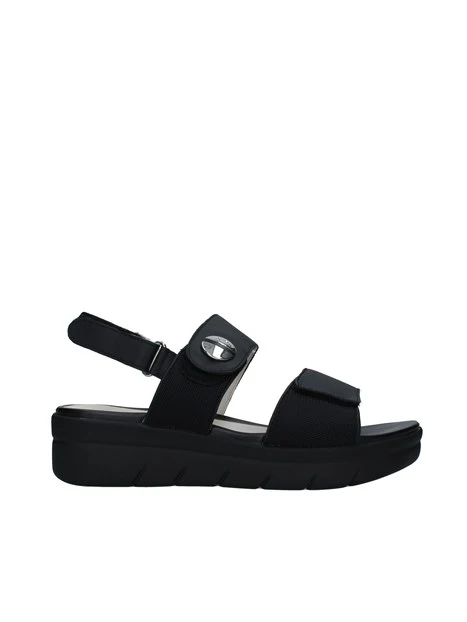 SANDALI CON ZEPPA HUMUS NAPPA DONNA NERO