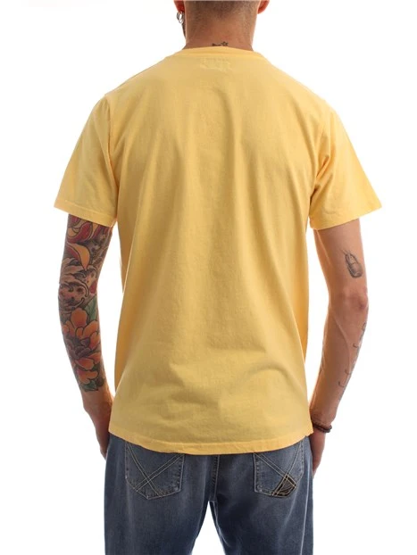 T-SHIRT MANICA CORTA IN MAGLIA DI COTONE CON TASCHINO LOGATO UOMO GIALLO