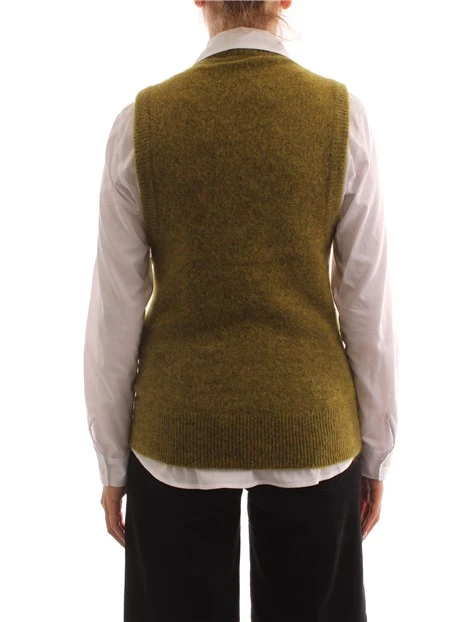 GILET IN MISTO LANA E MOHAIR DONNA VERDE