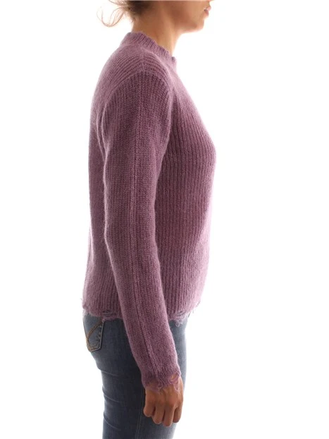 MAGLIA GIROCOLLO IN MOHAIR DONNA FUCSIA