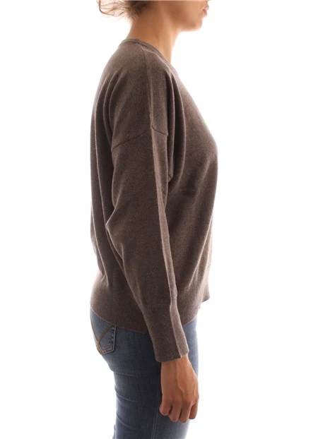 MAGLIA GIROCOLLO KIMONO IN LANA E CASHMERE DONNA BEIGE