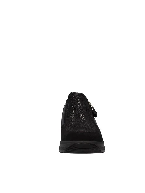 SNEAKERS SLIP ON RONDA IN PELLE CON ZEPPA DONNA NERO