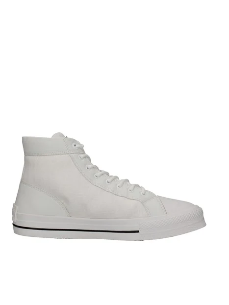 SNEAKERS ALTE CON LOGO A CONTRASTO UOMO BIANCO