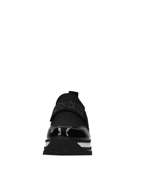 SNEAKERS SLIP ON CON ZEPPA E STRASS DONNA NERO