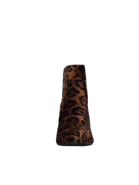 STIVALETTI TACCO BASSO FANTASIA ANIMALIER DONNA MARRONE