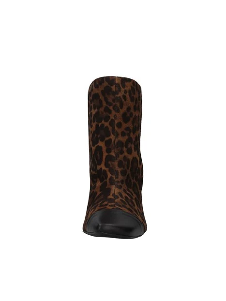 STIVALETTI TACCO ALTO FANTASIA ANIMALIER DONNA NERO