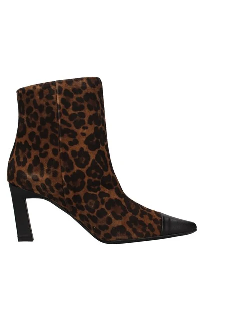 STIVALETTI TACCO ALTO FANTASIA ANIMALIER DONNA NERO