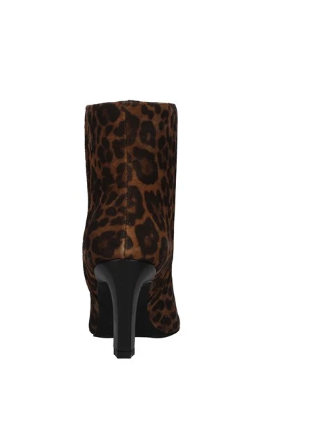 STIVALETTI TACCO ALTO FANTASIA ANIMALIER DONNA NERO