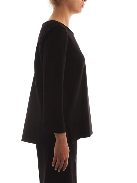 BLUSA PUNTO ROMA MISTO VISCOSA DONNA NERO