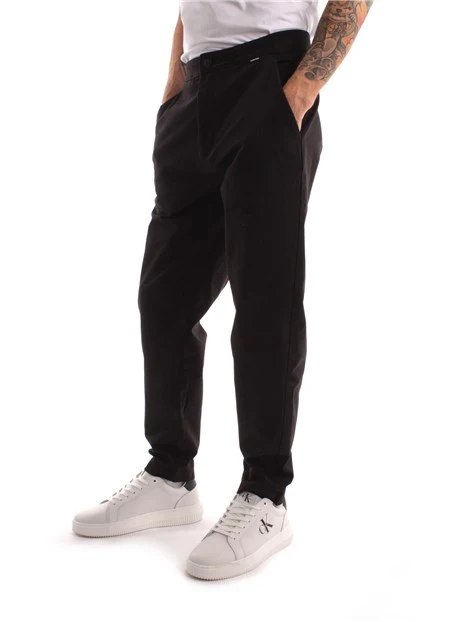 PANTALONI CHINO TINTA UNITA UOMO NERO