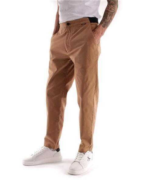 PANTALONI CHINO TINTA UNITA UOMO BEIGE