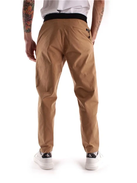 PANTALONI CHINO TINTA UNITA UOMO BEIGE