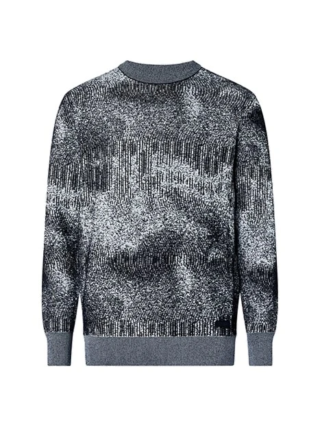 MAGLIONE GIROCOLLO IN JACQUARD UOMO NERO