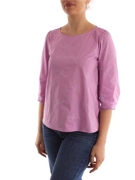 BLUSA CON PICCOLI RICAMI DONNA ROSA