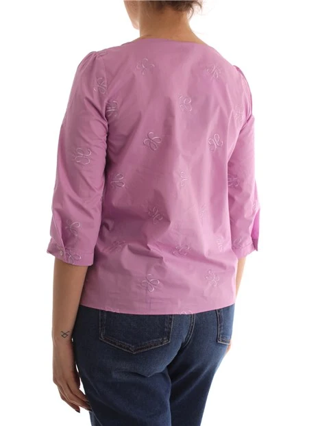 BLUSA CON PICCOLI RICAMI DONNA ROSA