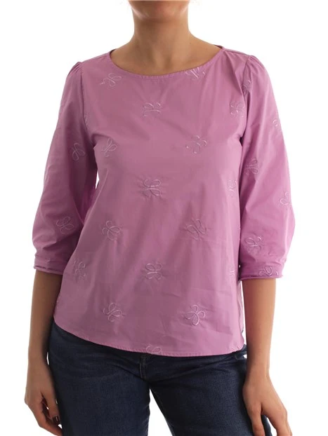 BLUSA CON PICCOLI RICAMI DONNA ROSA