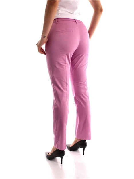 PANTALONI A SIGARETTA IN GABARDINE DI COTONE DONNA ROSA