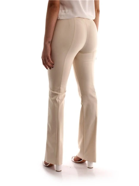 PANTALONI A ZAMPA MISTO COTONE DONNA BIANCO