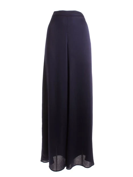 PANTALONI PALAZZO IN CREPONNE DONNA BLU NAVY