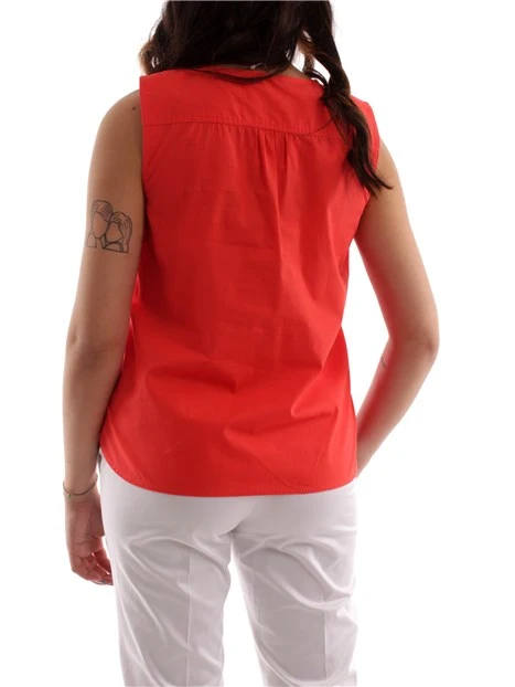 TOP CON APERTURA A POLO DONNA ARANCIO