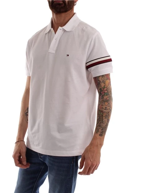 POLO MANICA CORTA CON LOGO UOMO BIANCO