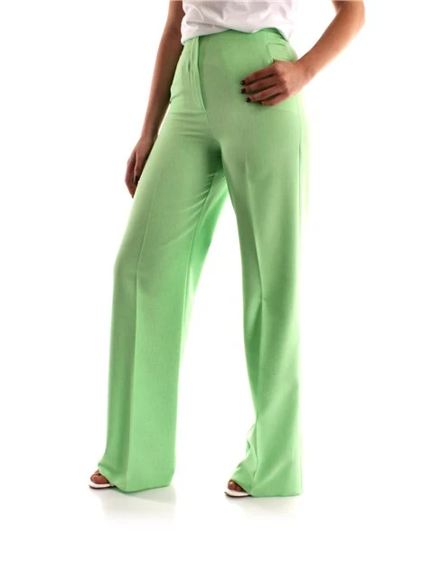 PANTALONI A ZAMPA CON PIEGA STIRATA DONNA VERDE