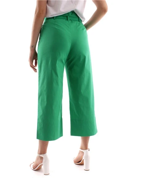 PANTALONI CROPPED CON CINTURA COORDINATA DONNA VERDE