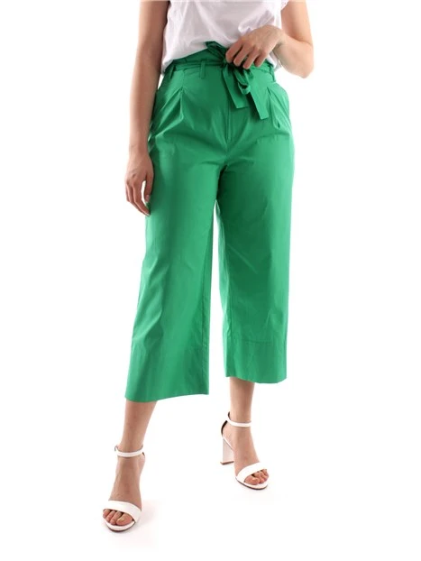 PANTALONI CROPPED CON CINTURA COORDINATA DONNA VERDE