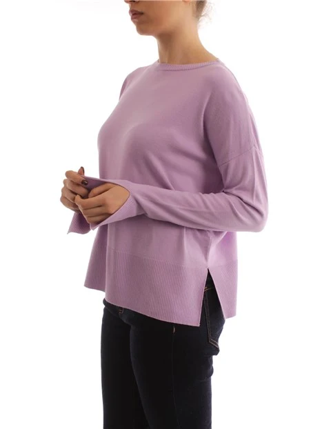 MAGLIA GIROCOLLO CON MANICHE LUNGHE IN MISTO VISCOSA DONNA LILLA