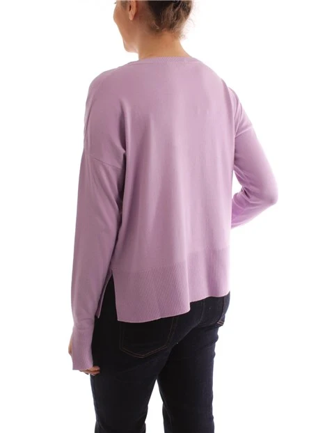 MAGLIA GIROCOLLO CON MANICHE LUNGHE IN MISTO VISCOSA DONNA LILLA