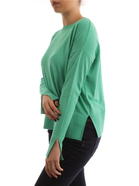 MAGLIA GIROCOLLO CON MANICA LUNGA IN MISTO VISCOSA DONNA VERDE