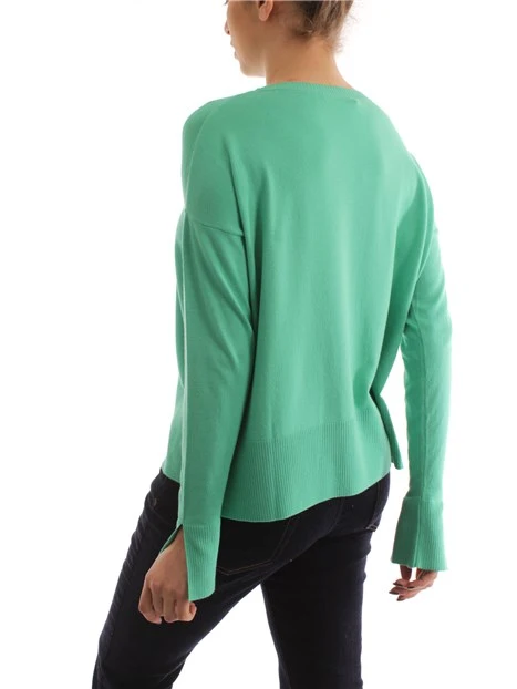 MAGLIA GIROCOLLO CON MANICA LUNGA IN MISTO VISCOSA DONNA VERDE