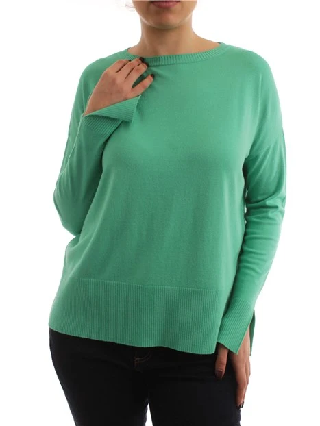 MAGLIA GIROCOLLO CON MANICA LUNGA IN MISTO VISCOSA DONNA VERDE