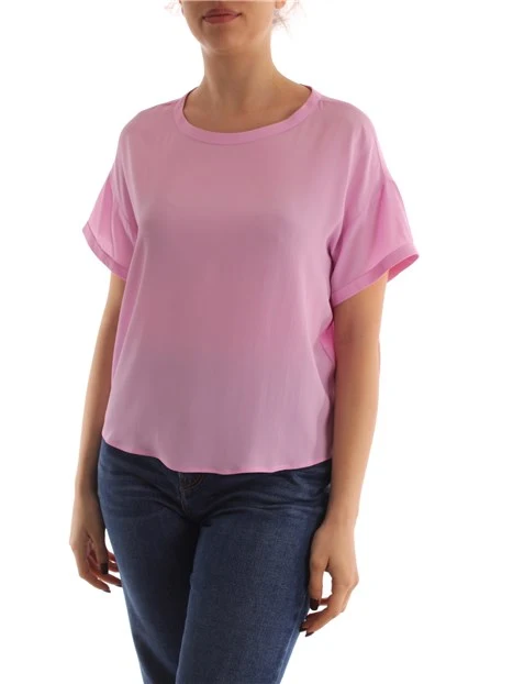 BLUSA MORBIDA TINTA UNITA DONNA ROSA