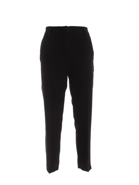 PANTALONI A SIGARETTA IN CREPE DONNA NERO