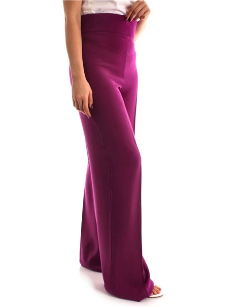 PANTALONI PALAZZO IN CADY A VITA ALTA DONNA FUCSIA